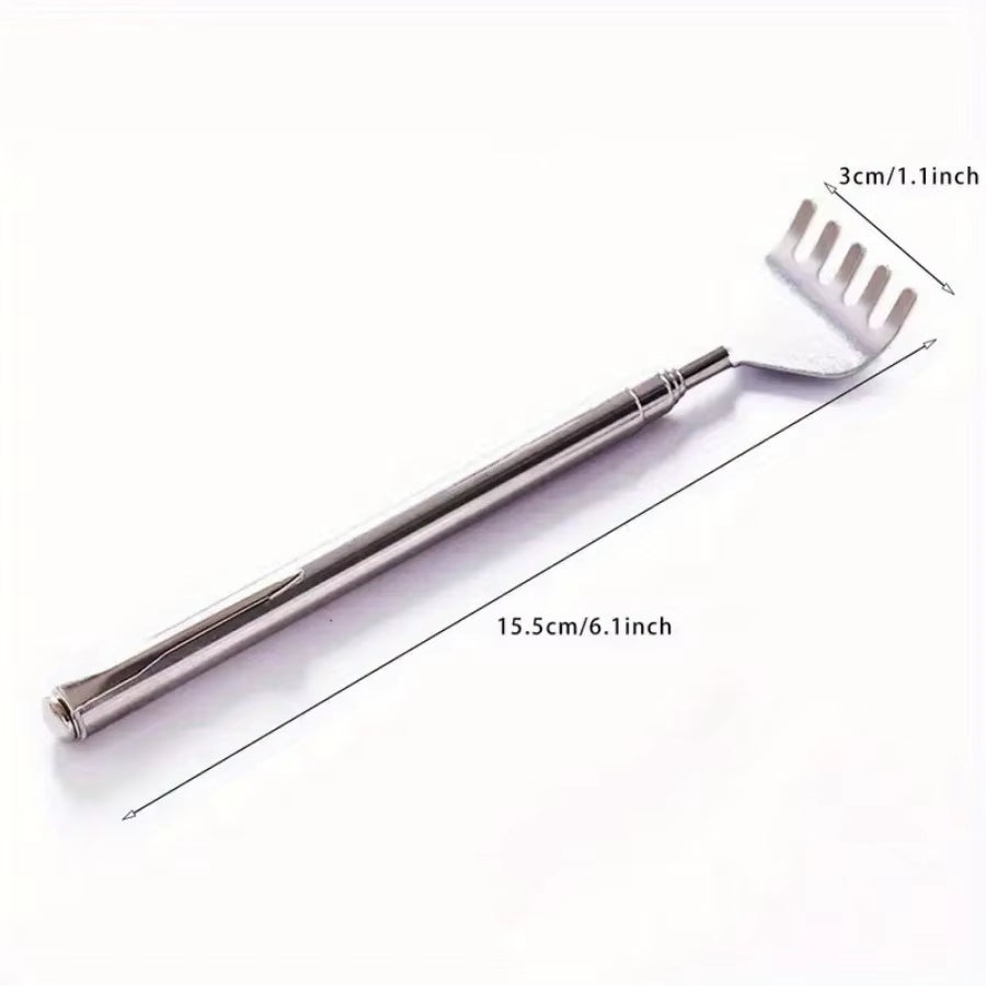 Silvery Telescopic Back Scratcher, Portable Extendable Stainless Steel Scratchers for Men Women ,Mothers Gifts,Gifts for Men,G