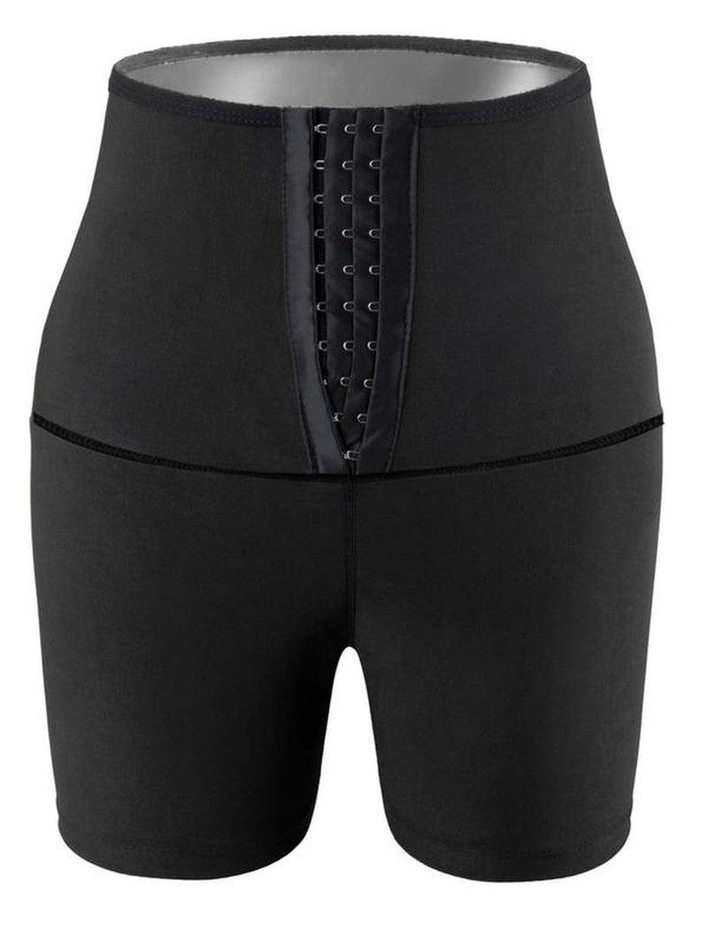 Women'S Solid High Waist Sauna Shorts, Breathable Comfortable Tummy Control Hip Lift Sauna Shorts, Gym Clothes, Ladies Sportswear for Indoor Outdoor Wear