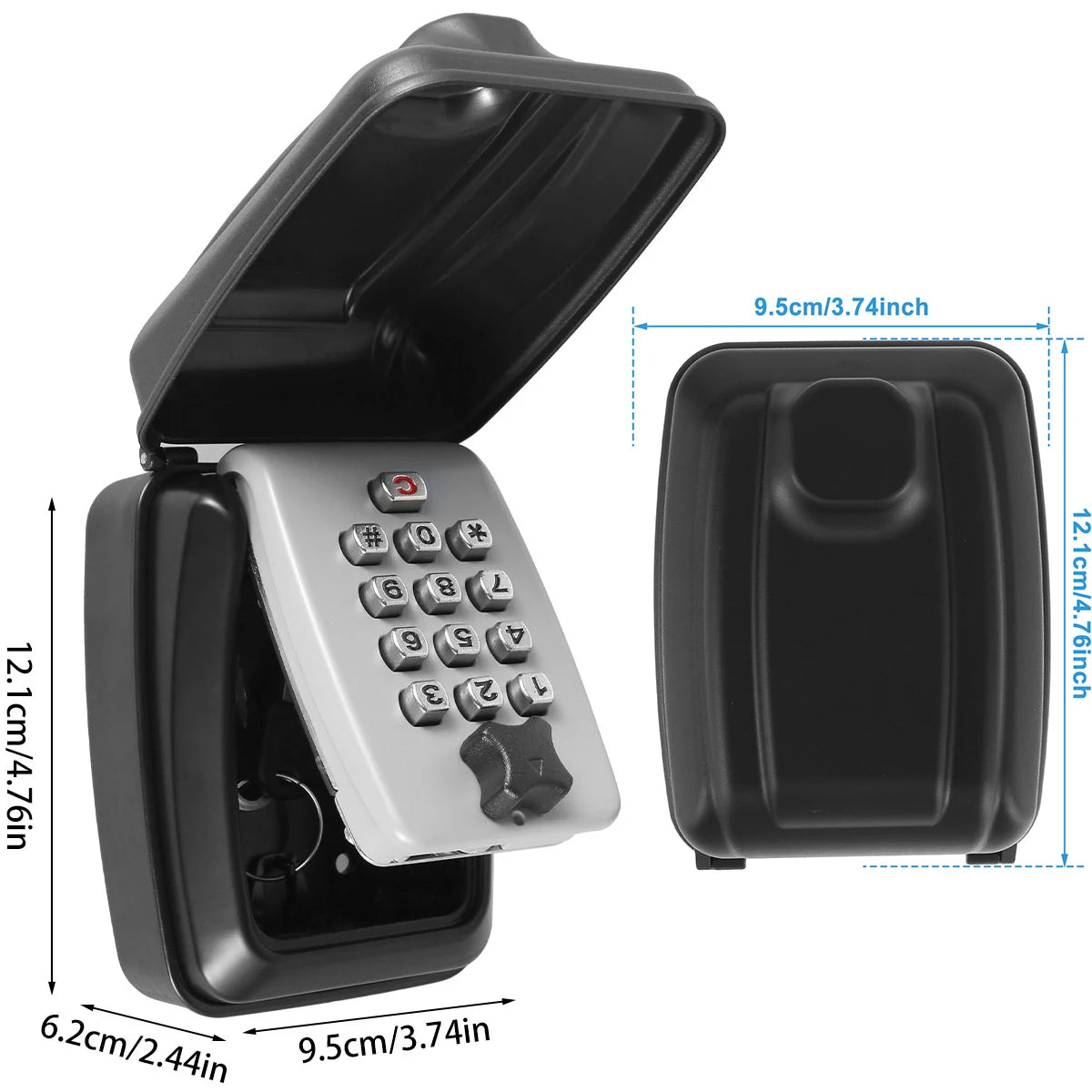 Key Lock Box Wall-Mount Secret Code Security Key Safe Secret Organizer Box No Key Home Office Weatherproof Safe Key Keeper NEW