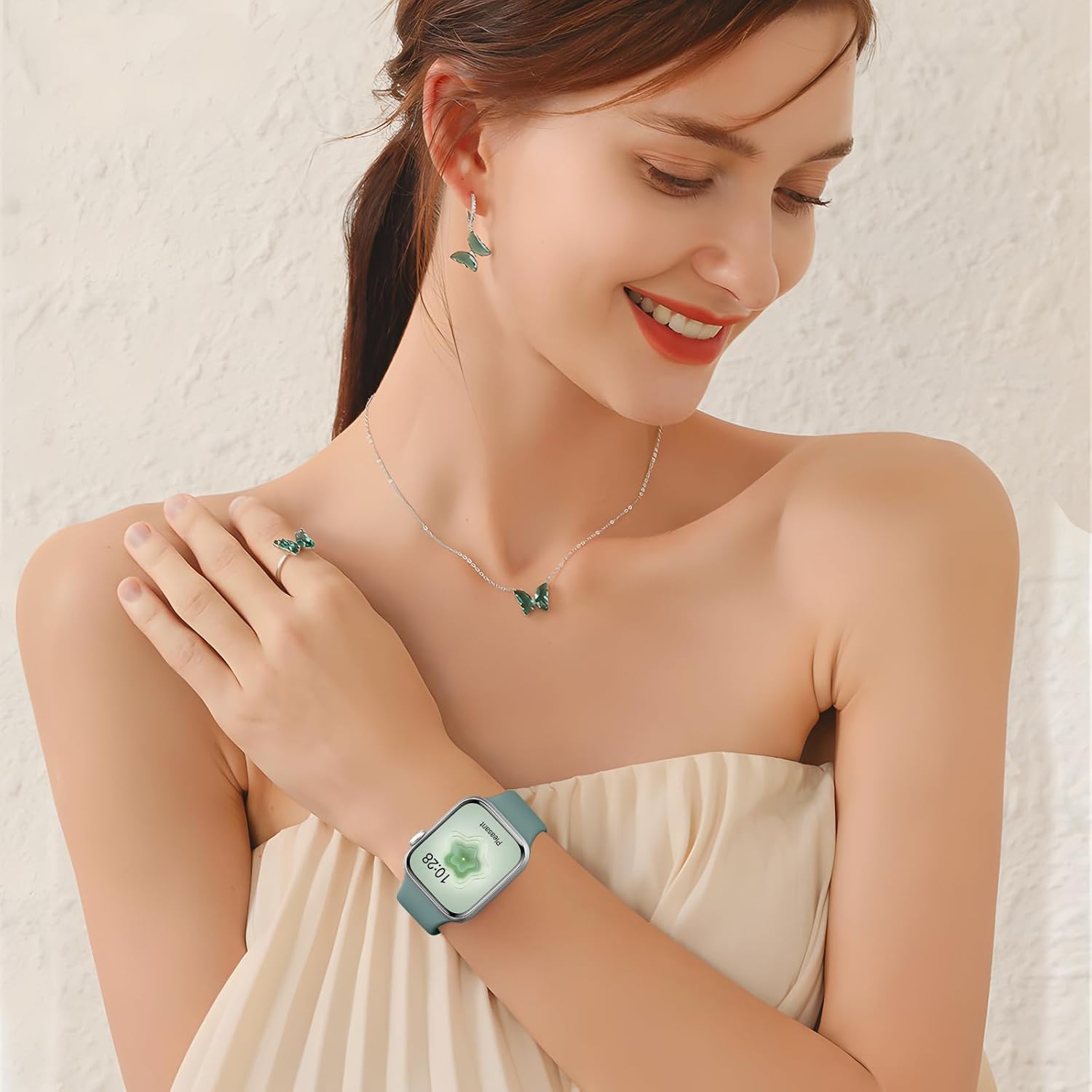 Sport Silicone Band Compatible with Apple Watch Bands 40Mm 38Mm 41Mm 44Mm 45Mm 42Mm 49Mm Women Men,Soft Wristband Waterproof Replacement Sport Strap for Iwatch Bands Series 9 8 7 6 5 4 3 2 1 SE Ultra