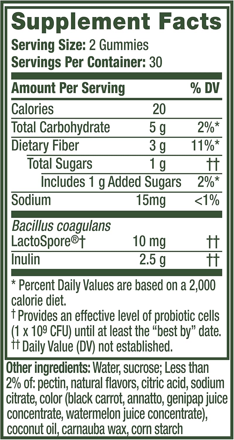 Dualbiotic, Prebiotics and Probiotics for Women and Men, Probiotics for Digestive Health, Prebiotics Help Nourish Good Bacteria, Natural Fruit Flavors, 60 Probiotic Gummies