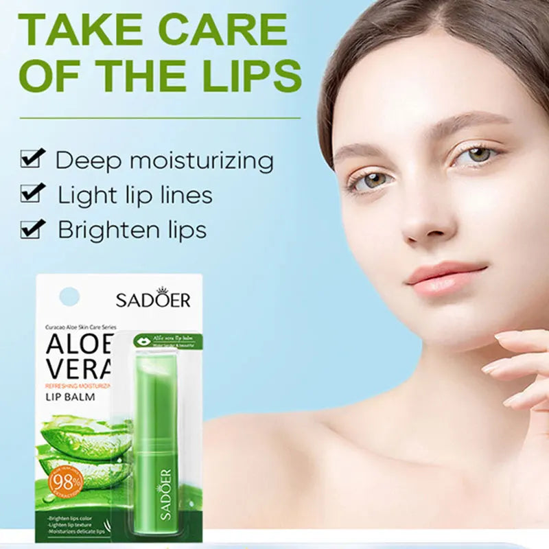 Lip Aloe Balm Nourishing, Hydrating and Moisturizing Preventing Cracking and Repairing Lips Gentle Non Irritating
