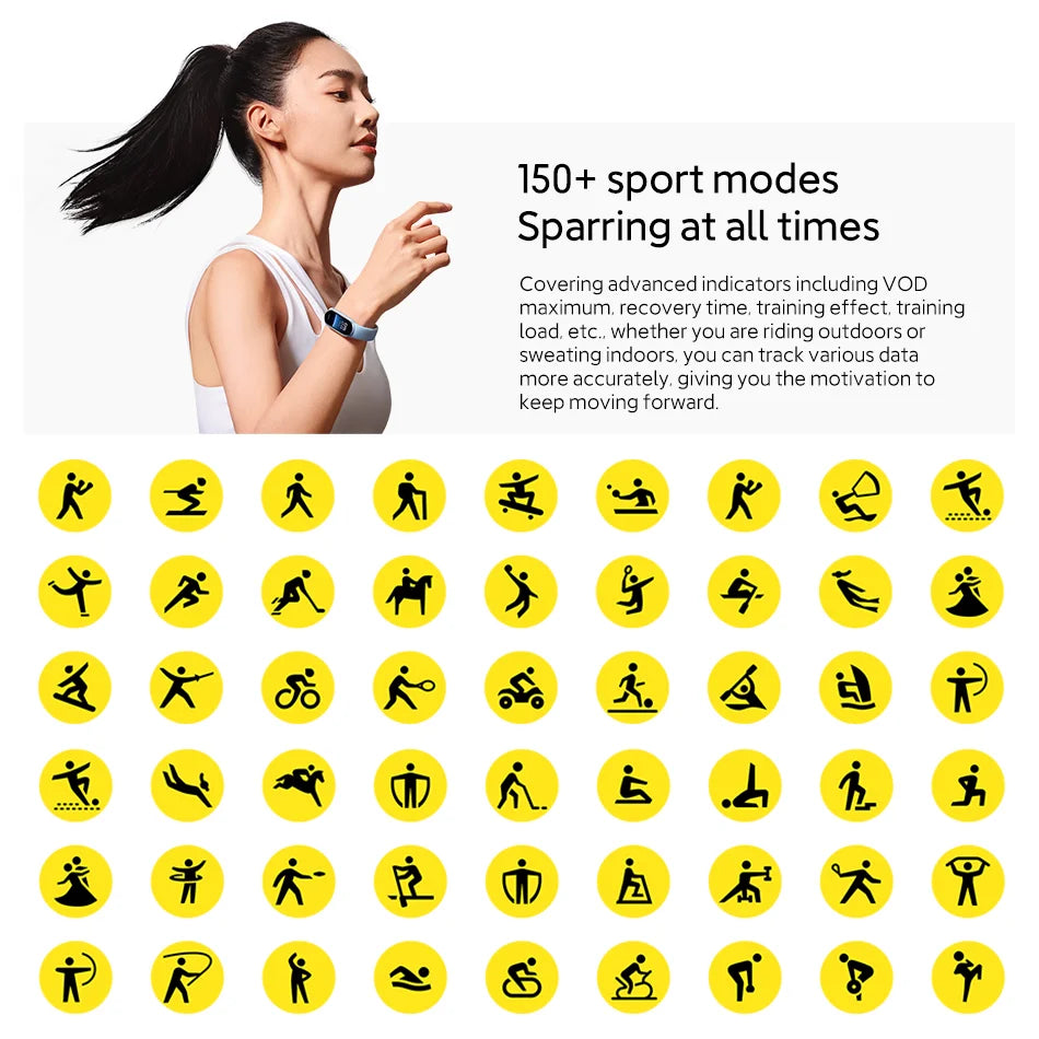 Global Version  Smart Band 9 150+ Sports Modes Sleep Monitoring 1.62" AMOLED Display 21-Day Battery Mi Wrist Sport Watch