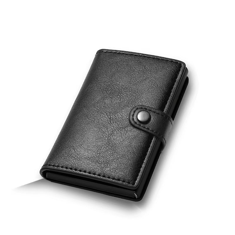 Carbon Fiber Credit Card Holder Wallet Men Rfid Smart Metal Thin Slim Pop up Minimalist Wallet Small Black Purse Metal Vallet