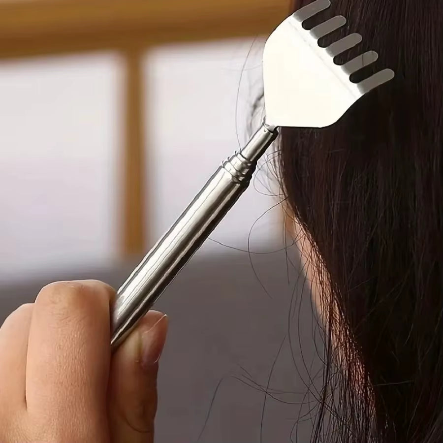 Silvery Telescopic Back Scratcher, Portable Extendable Stainless Steel Scratchers for Men Women ,Mothers Gifts,Gifts for Men,G
