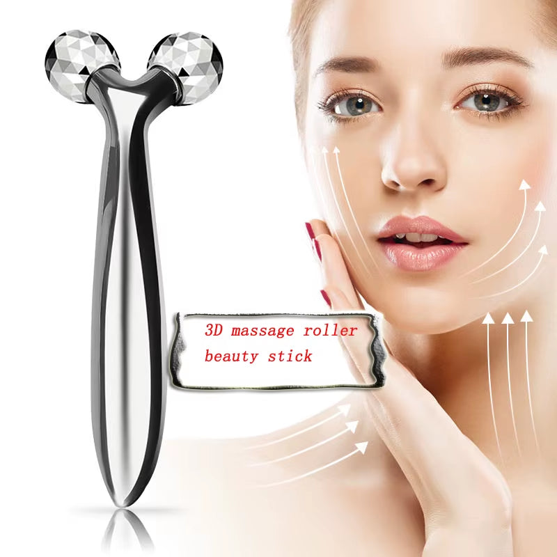 3D Y-Shaped Facial Massage Roller 360° Rotating Face Lifting Firming Face Slimming Remover Facial Massager Skin Care Tool
