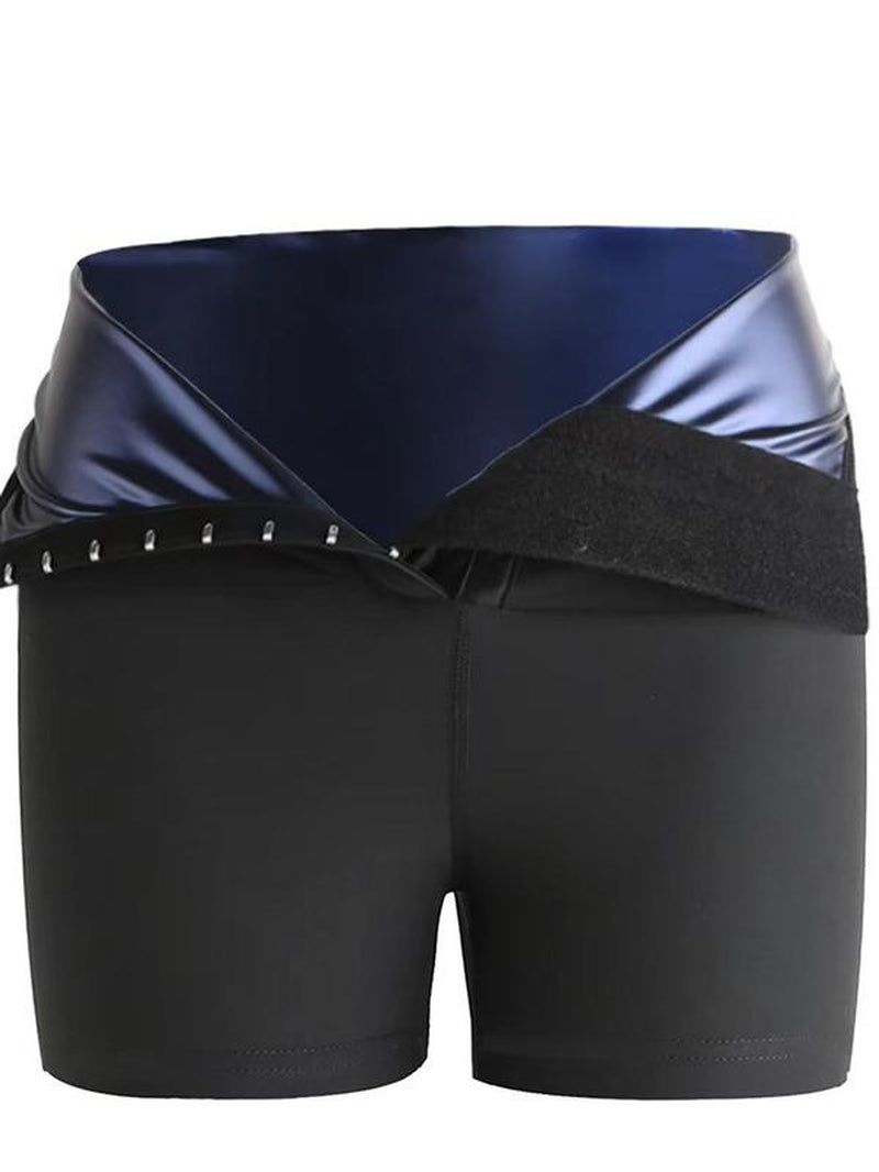 Women'S Solid High Waist Sauna Shorts, Breathable Comfortable Tummy Control Hip Lift Sauna Shorts, Gym Clothes, Ladies Sportswear for Indoor Outdoor Wear