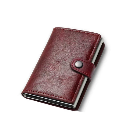 Carbon Fiber Credit Card Holder Wallet Men Rfid Smart Metal Thin Slim Pop up Minimalist Wallet Small Black Purse Metal Vallet