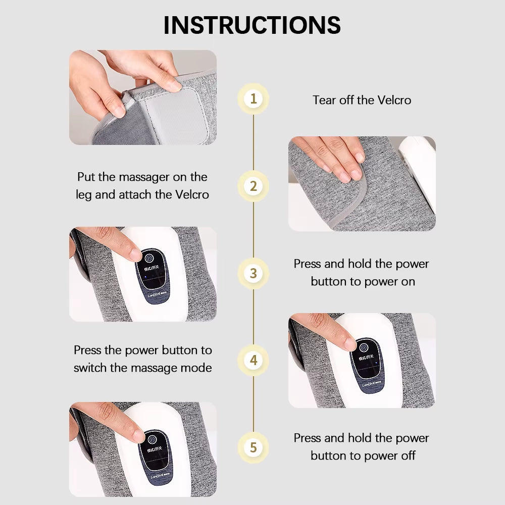 Eletric 360° Air Pressure Calf Massager Wireless Leg Massage 3 Mode Airbag Compresstion Relax Foot Calf Muscle Blood Circulation