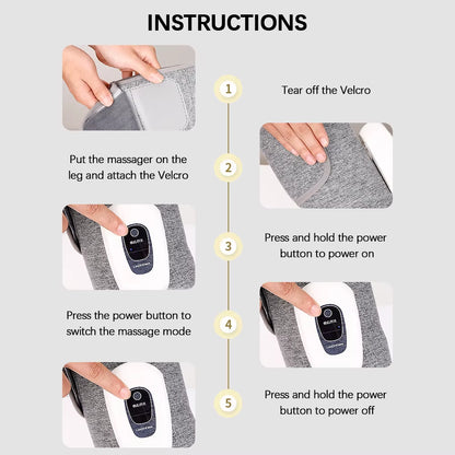 Eletric 360° Air Pressure Calf Massager Wireless Leg Massage 3 Mode Airbag Compresstion Relax Foot Calf Muscle Blood Circulation