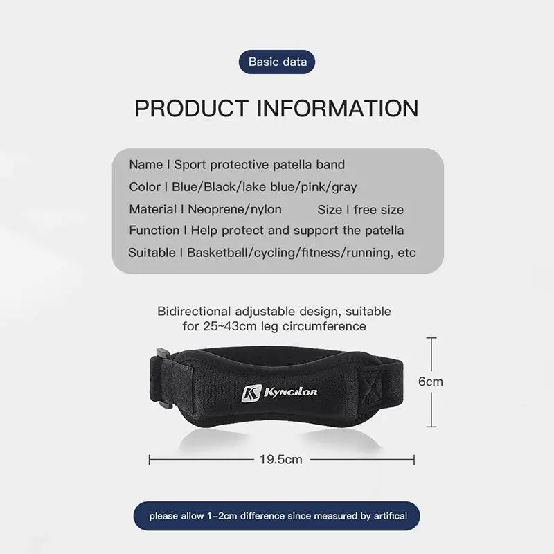1 Adjustable Knee Pad for Pain Relief and Patellar Stabilizer Knee Support, Suitable for Hiking, Fitness, Basketball, and Runnin