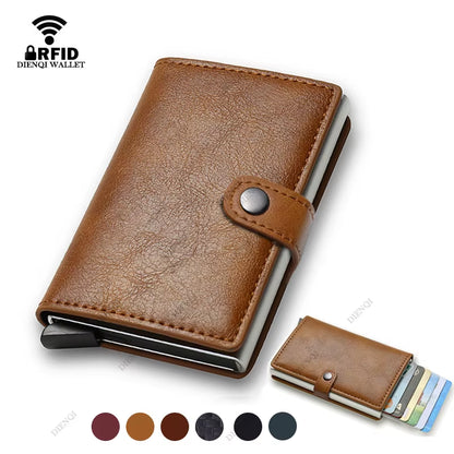 Carbon Fiber Credit Card Holder Wallet Men Rfid Smart Metal Thin Slim Pop up Minimalist Wallet Small Black Purse Metal Vallet