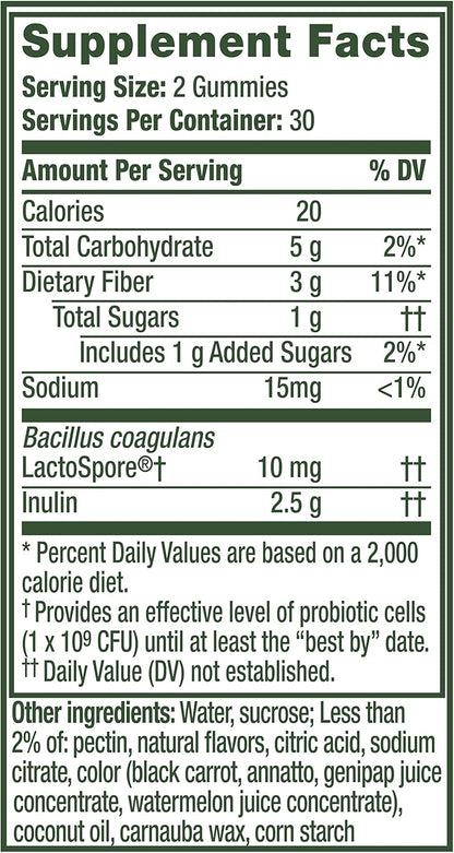 Dualbiotic, Prebiotics and Probiotics for Women and Men, Probiotics for Digestive Health, Prebiotics Help Nourish Good Bacteria, Natural Fruit Flavors, 60 Probiotic Gummies
