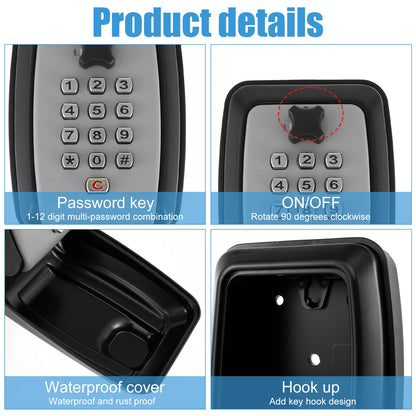 Key Lock Box Wall-Mount Secret Code Security Key Safe Secret Organizer Box No Key Home Office Weatherproof Safe Key Keeper NEW