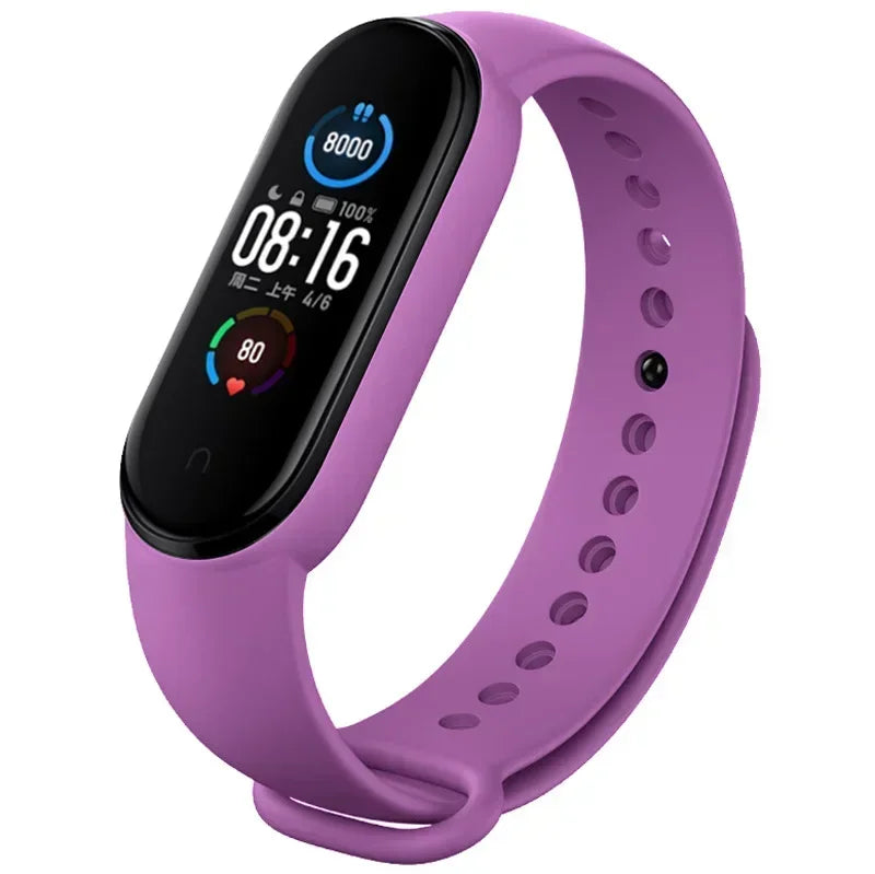 Watch Strap for  Mi Band 7 6 5 4 3 Wristband Silicone Bracelet Wrist Straps Miband 3/4 Band5 Band6 Smartwatch Accessories