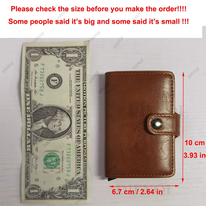 Carbon Fiber Credit Card Holder Wallet Men Rfid Smart Metal Thin Slim Pop up Minimalist Wallet Small Black Purse Metal Vallet
