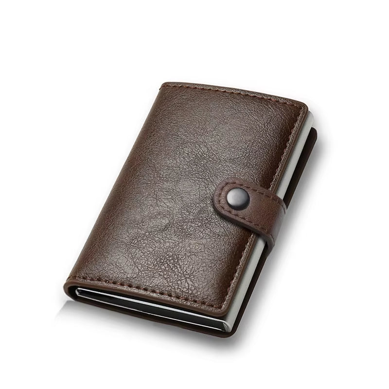 Carbon Fiber Credit Card Holder Wallet Men Rfid Smart Metal Thin Slim Pop up Minimalist Wallet Small Black Purse Metal Vallet