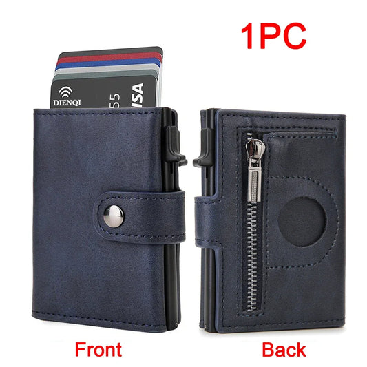 Rfid Carbon Fiber Men Wallets for Airtag Luxury Slim Mini Credit Card Holder Wallets for Men Air Tag Tracker Minimalist Purse