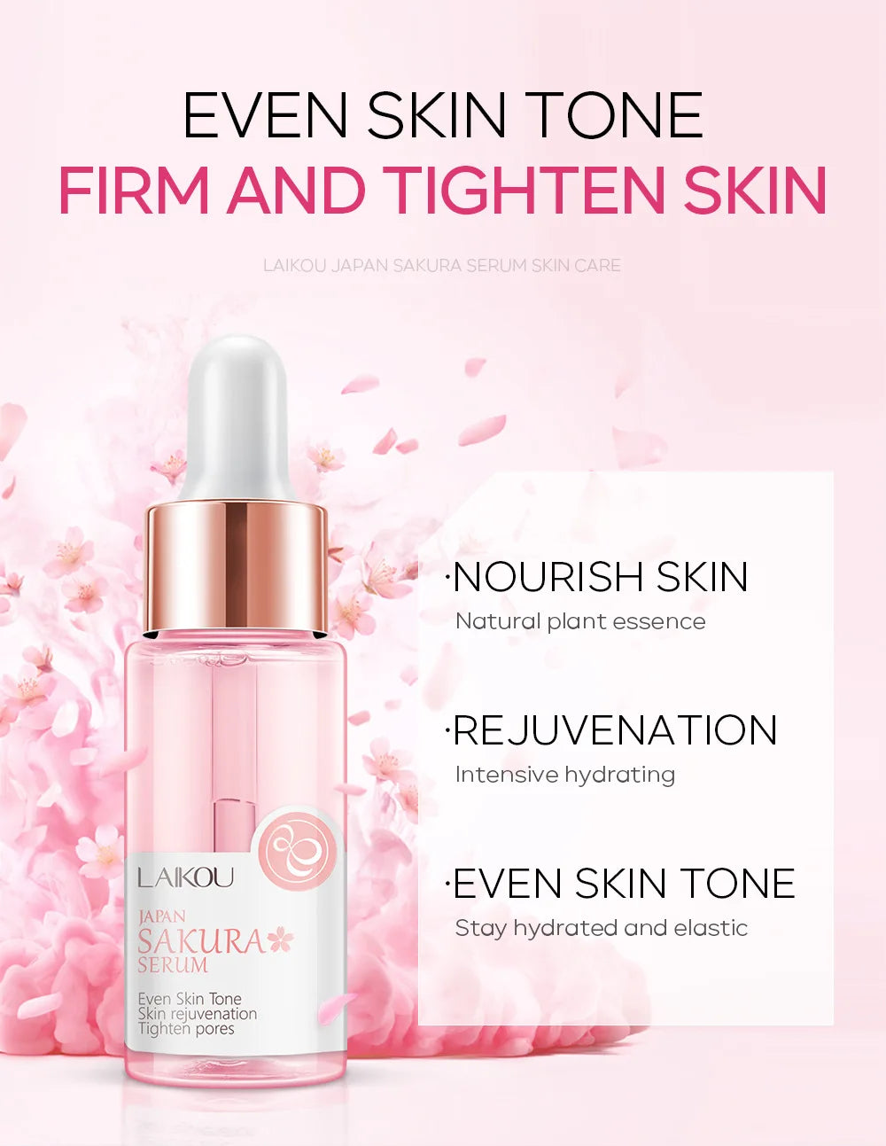 Sakura Face Essence anti Wrinkle Serum Shrink Pores Anti-Aging Moisturizing Dry Skin Care 17Ml or 30Ml